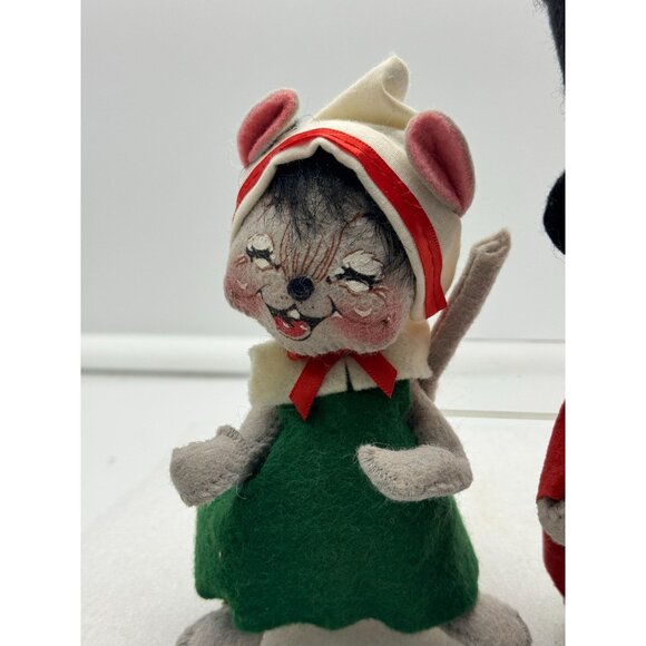 Vintage Pair of Annalee Mobilitee Dolls Pilgrim Mice Thanksgiving Decor - Picture 2 of 8